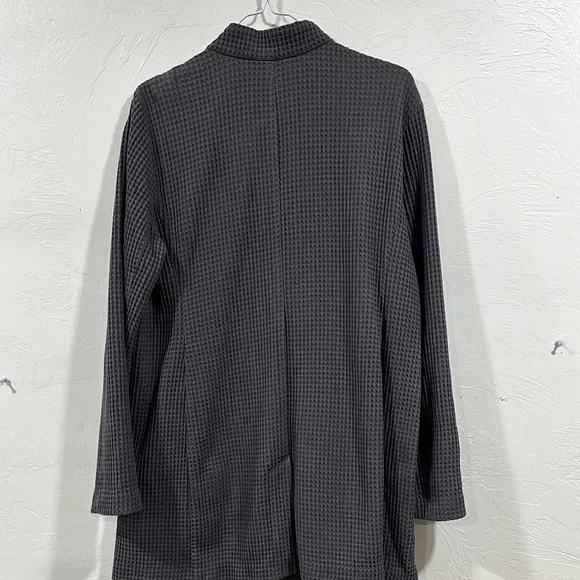 Eileen Fisher Gray Modern Trench Coat with Stand-Up Collar